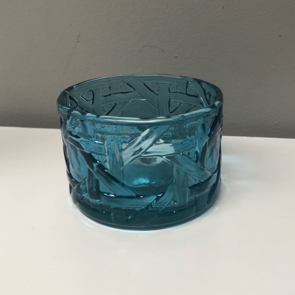 Shiraleah turquoise glass votive candle holder- 4
